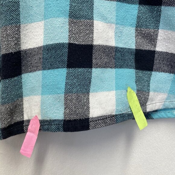 RUSTY Plaid Flannel Collared Button Up Shirt Men Medium Multicolor Front Pocket - Picture 4 of 16
